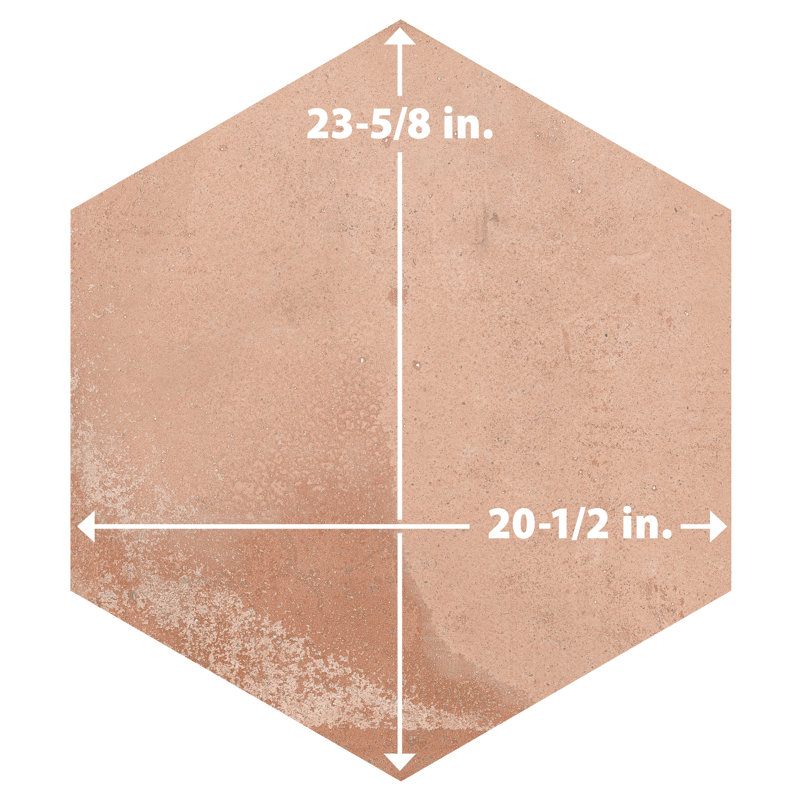 Argillos Hex 20-1/2 In. X 23-5/8 In. Porcelain Floor And Wall Tile, Light Brown