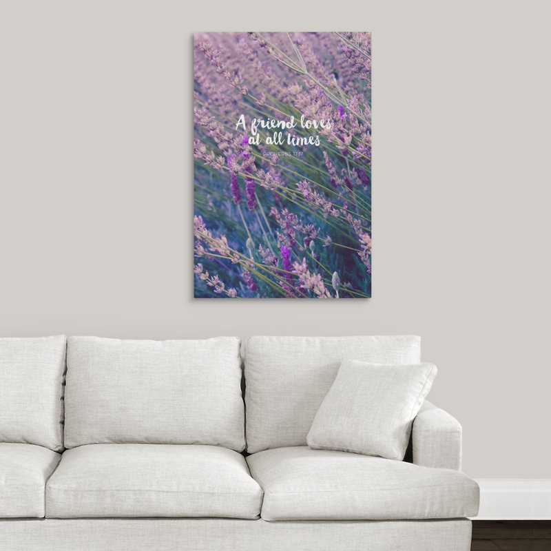 «A Friend Loves at All Times - Scripture», reproduction d'art textuel sur toile, Toile tendue, H 24 po x l 16 po x P 1,25 po