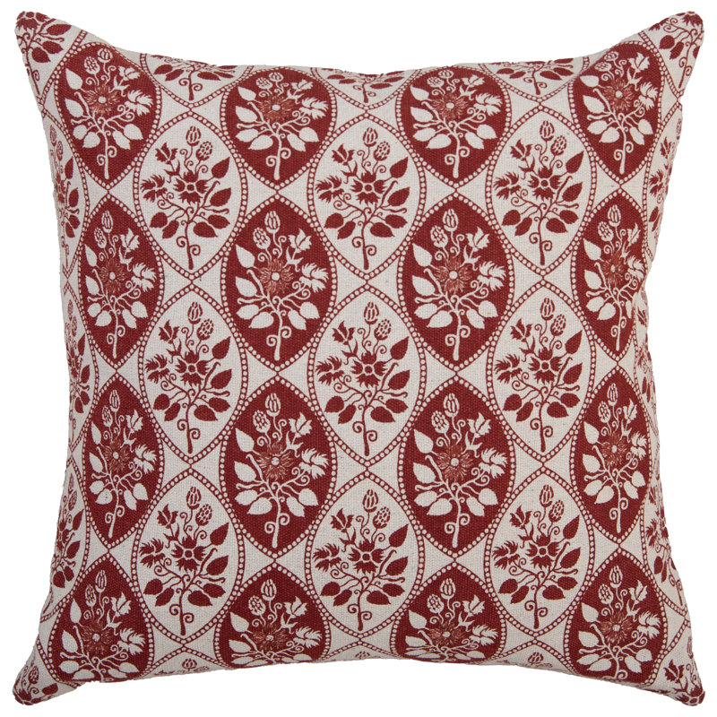 Coussin décoratif en toile de coton recyclé, Rouille/naturel, Mélange de duvet