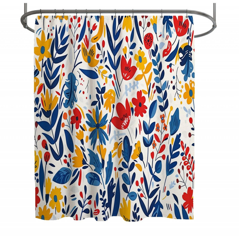Chontell Floral Shower Curtain, 73"H x 70"W