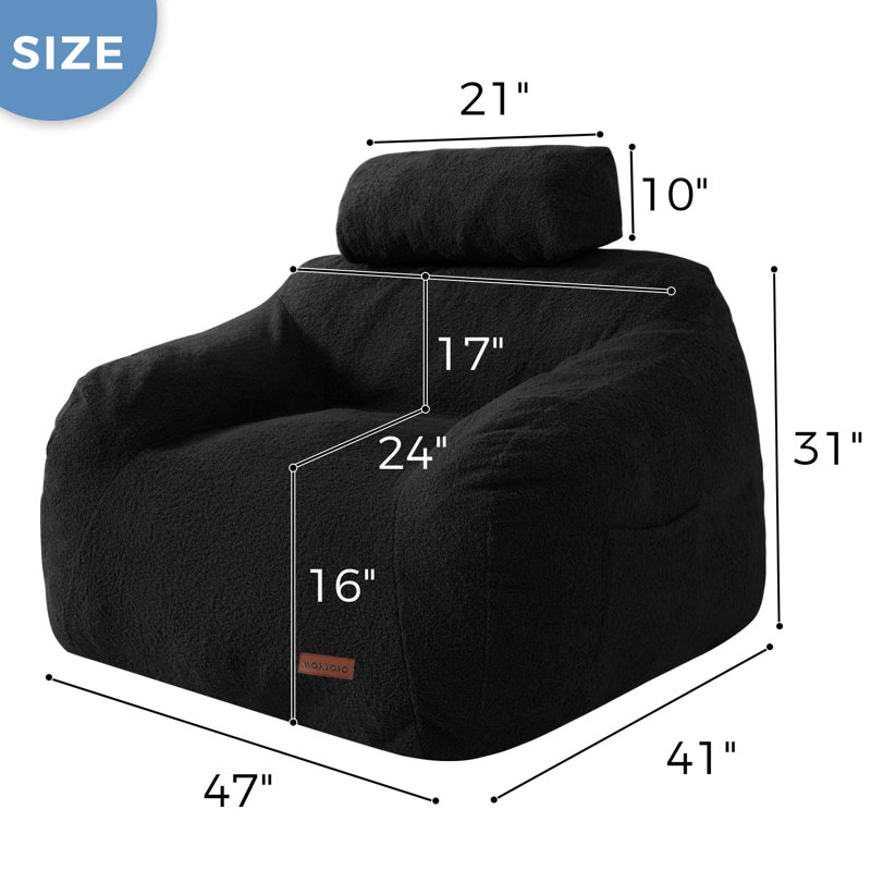Fauteuil à billes en polyester, Polyester noir