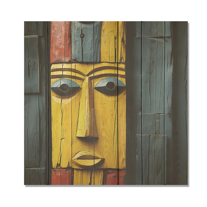 Masque africain Kuba - Masque africain sur bois, H 15 po x l 15 po