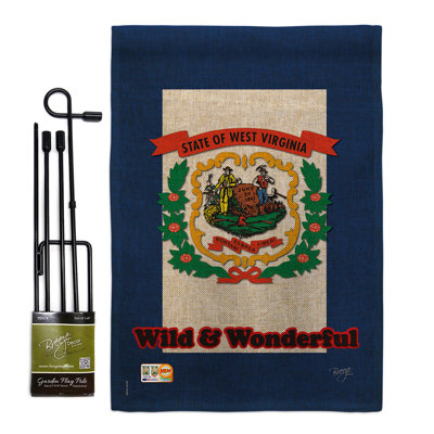 Double Sided 18.5'' H x 13'' W Burlap Flag Set
