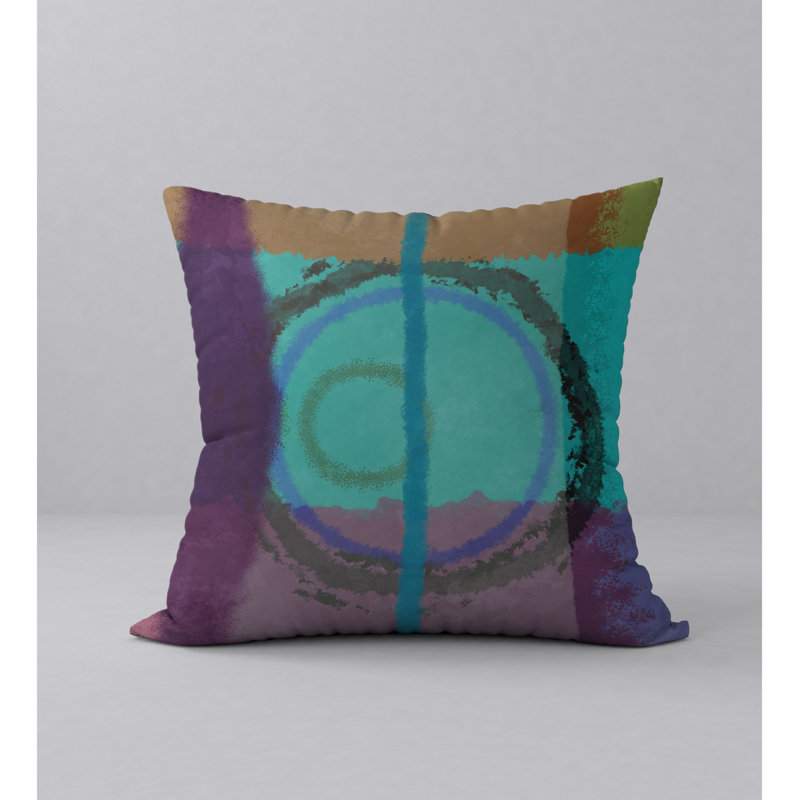 Abstract Reversible Throw Pillow, 18" H x 18" W