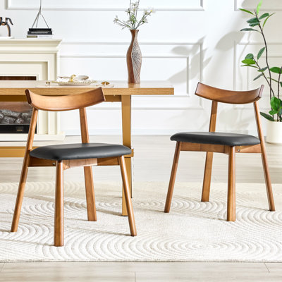 Chaises de salle à manger modernes, dossiers courbés qui s'adaptent aux courbes du dossier, conviennent aux repas à la maison. Ensemble de 2
