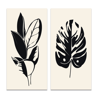 «Japanese Vintage Creative Leaves II», ensemble de 2 impressions