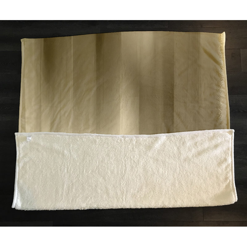 Throw Blanket, 51" W x 60" L, Striped/Abstract, Tan