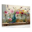 1Pcs encadré rétro ferme fleurs toile art mural fleurs sauvages colorées affiches impressions bouteilles de verre colorées œuvres d'art impression impression murale pour salon chambre salle de bain décoration de la maison