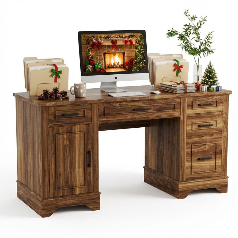 Executive Desk, Rustic Brown