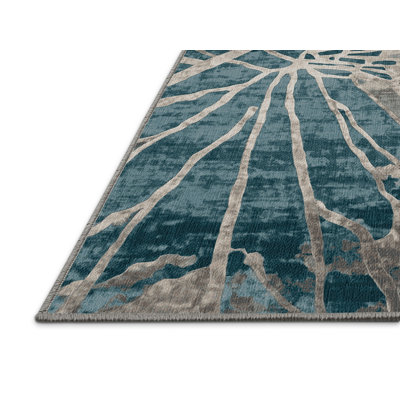 Machine Washable Gray Area Rug