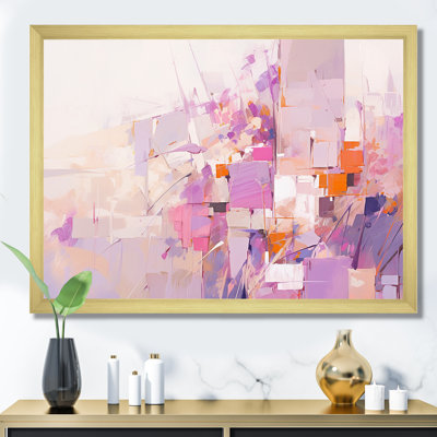 Rose et mauve, ombres abstraites - formes abstraites, art mural, salon