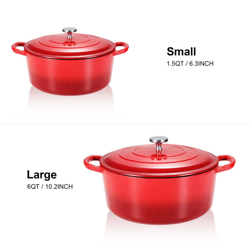 EUFRUITEAM 5.7L Non-Stick Enameled Cast Iron Dutch Oven