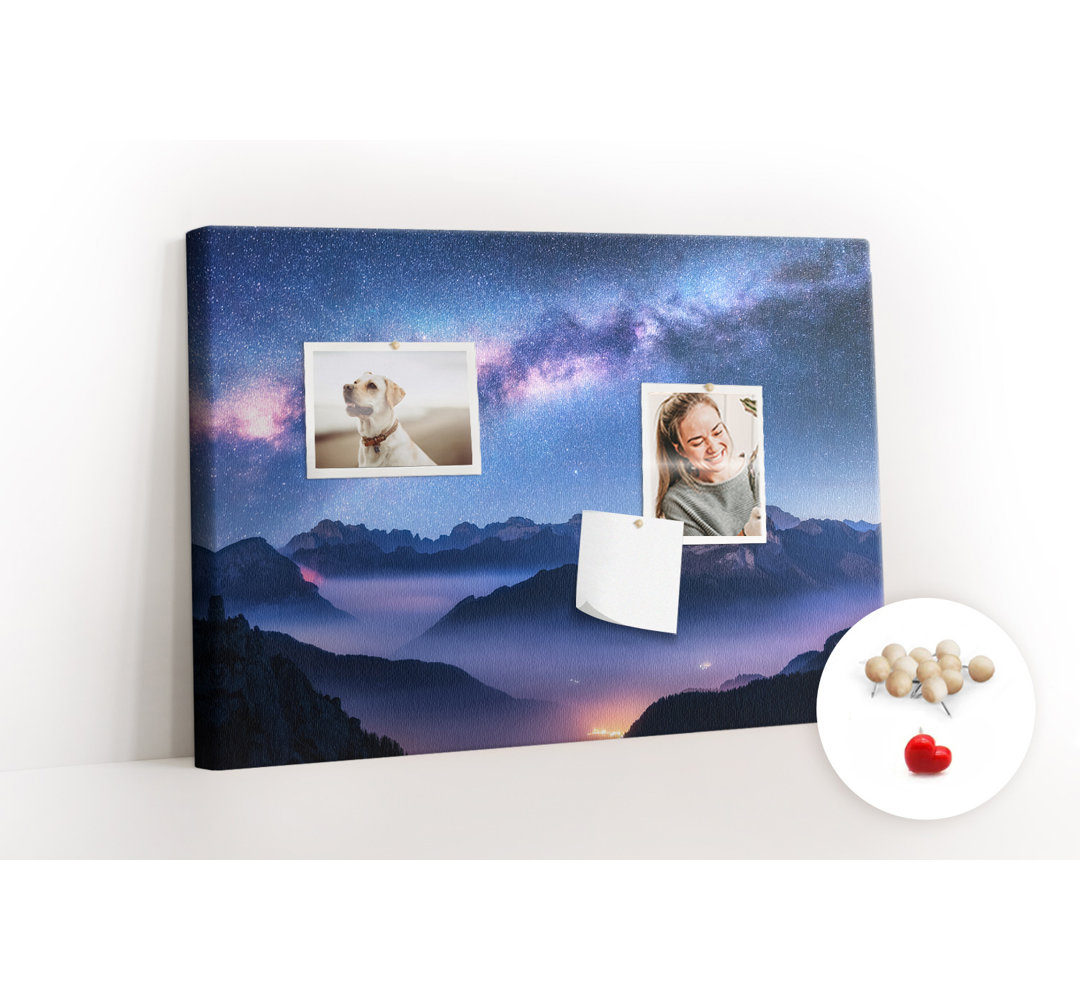 Wall Mounted bulletin board print decorative wall pin board for wall decorative corkboard Milky Way