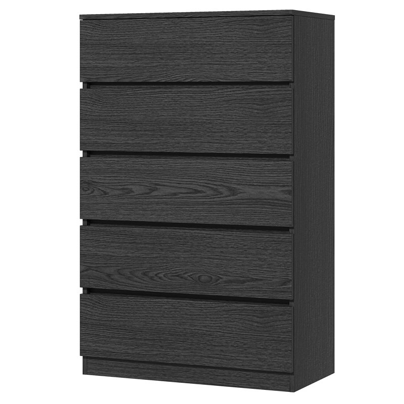 Commode 5 tiroirs Jacolien, Noir
