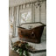 67" Hammered Copper Double Slipper Bathtub With Rings-1896947657