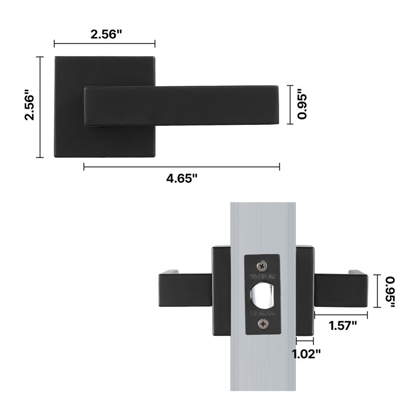 Passage Door Handle Matte Black Door Lever Interior Reversible Lever