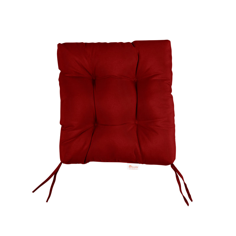 Outdoor 3'' Barstool Seat Cushion, 16" W x 16" D, Crimson