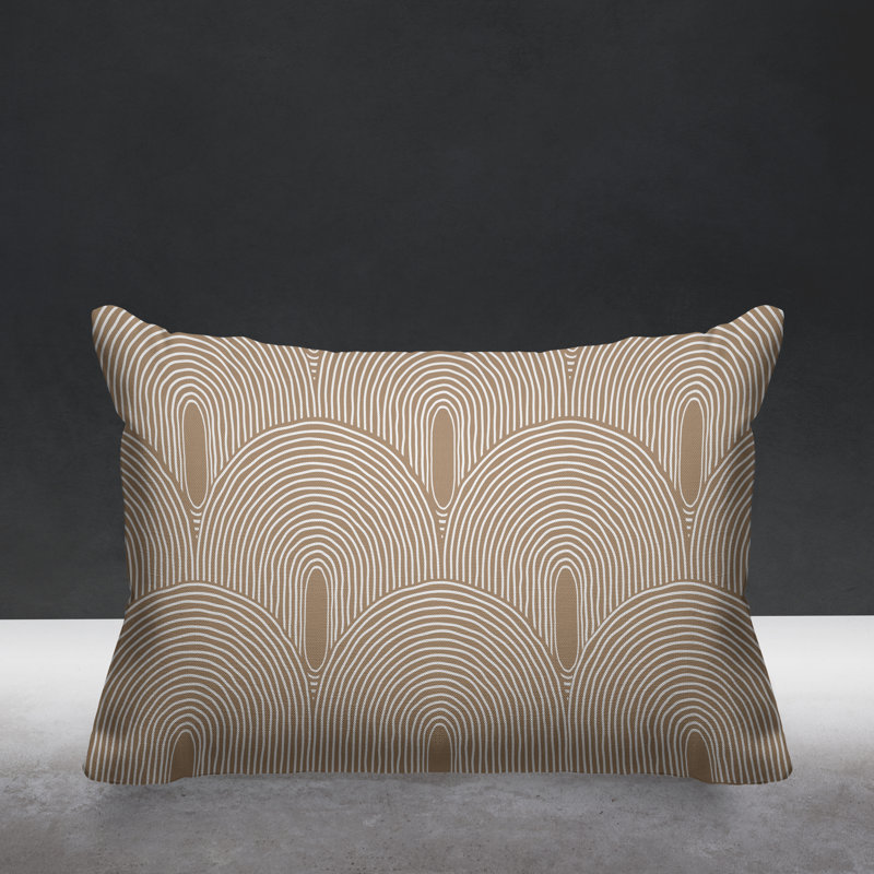 Coussin décoratif intérieur / extérieur Roli Boho, Beige, H 14 po x l 20 po