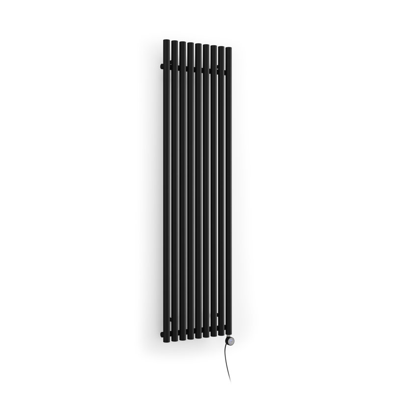 Rolo Room E Electric Radiator, Black, 180cm H  x 48cm W x 9.6cm D