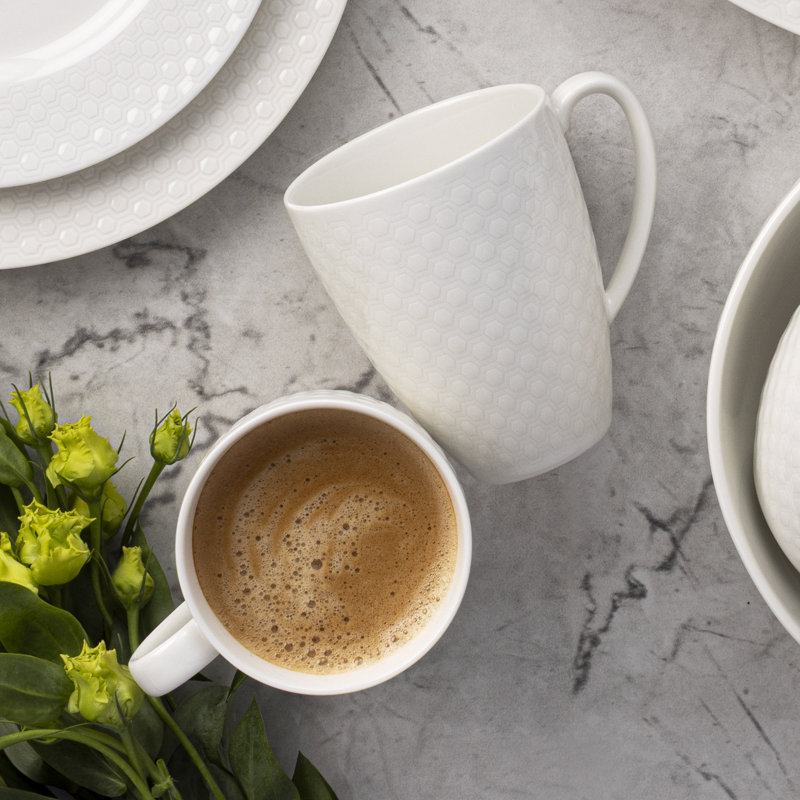 Ensemble de 4 tasses Kikko, 16 oz, Ivoire ivoire