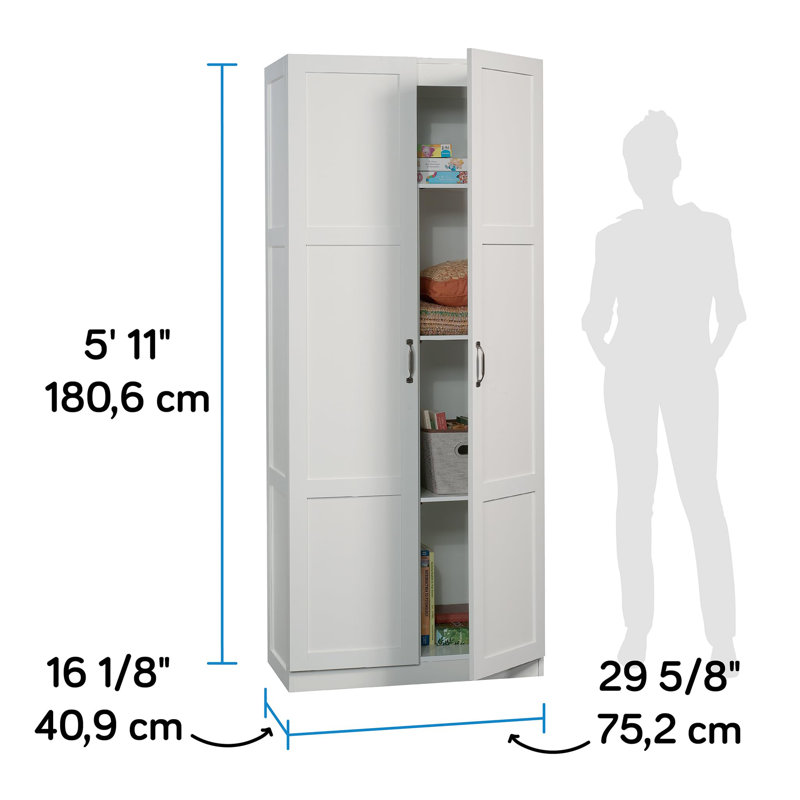 Storage Cabinet with Adjustable Shelves, White