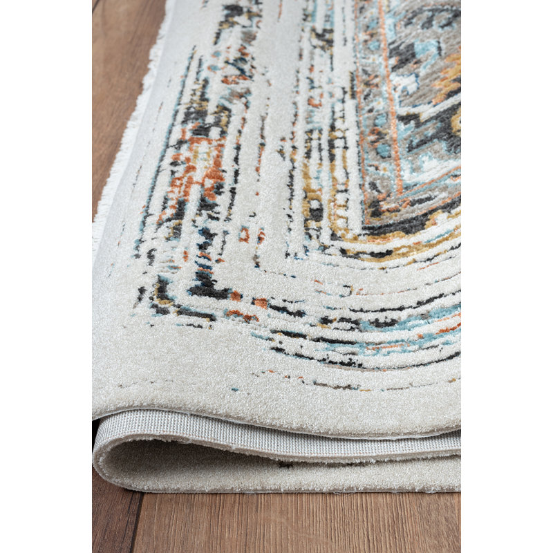 Cadarrah Oriental and Vintage Look Indoor / Outdoor Area Rug, Rectangle 6'3" x 9'6"
