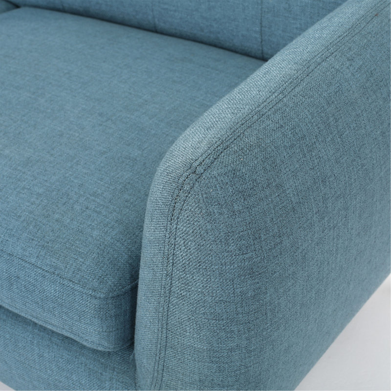 Causeuse capitonnée à boutons 67,25 po, Tissu bleu