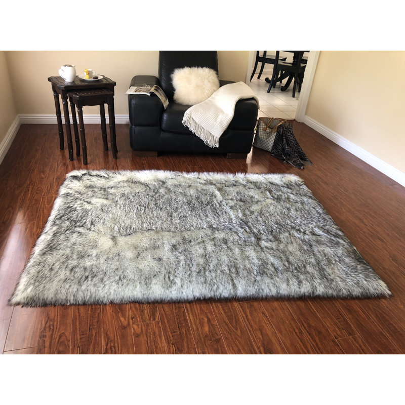 Wiedman Performance Faux Sheepskin Washable Indoor Rug, Rectangle 10' x 14'