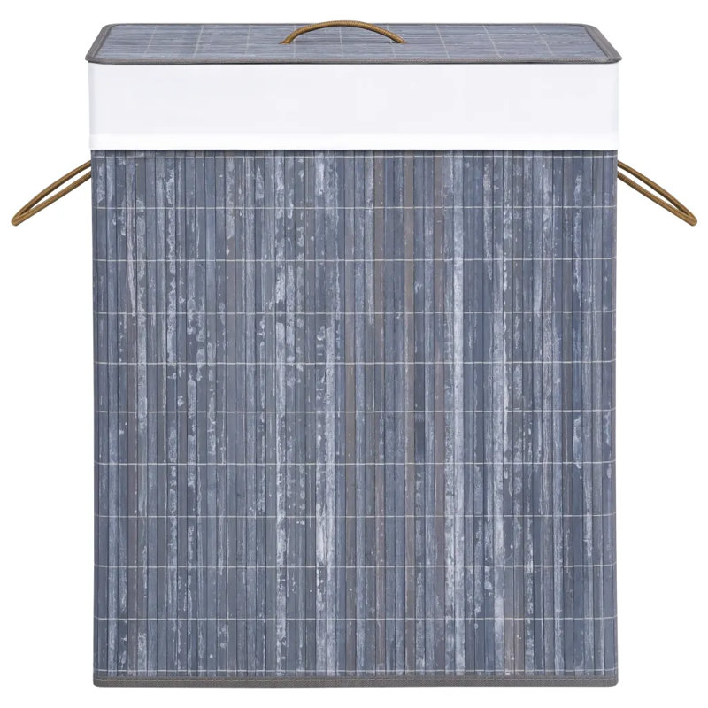 Fabric Laundry Hamper with Handles, Large (65.5 cm x 43.5 cm x 33.5 cm), Grey