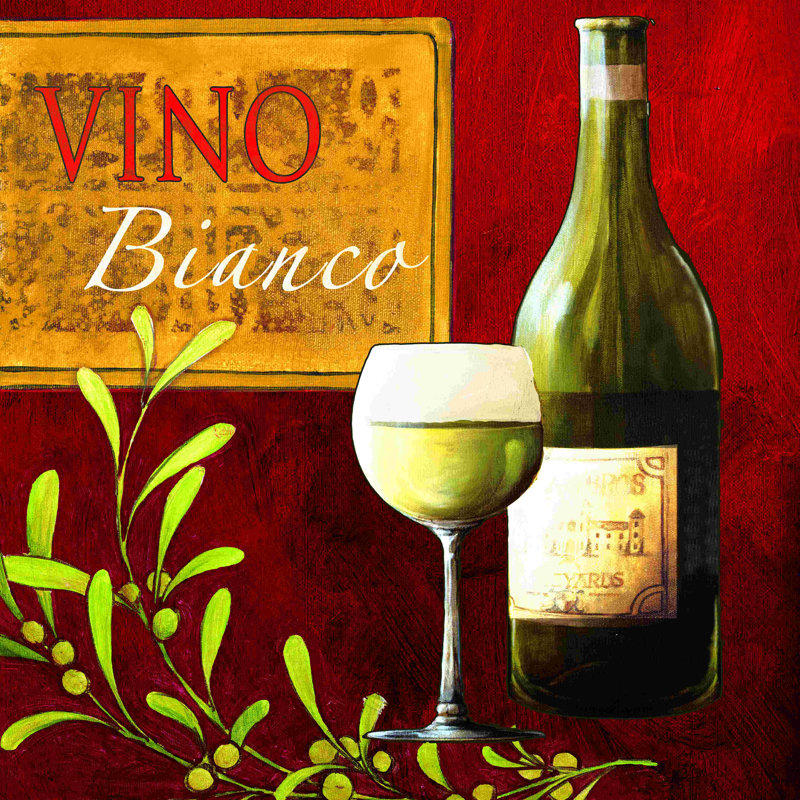 «Italian White Wine 2», impression sur toile tendue, L 20 po x H 20 po