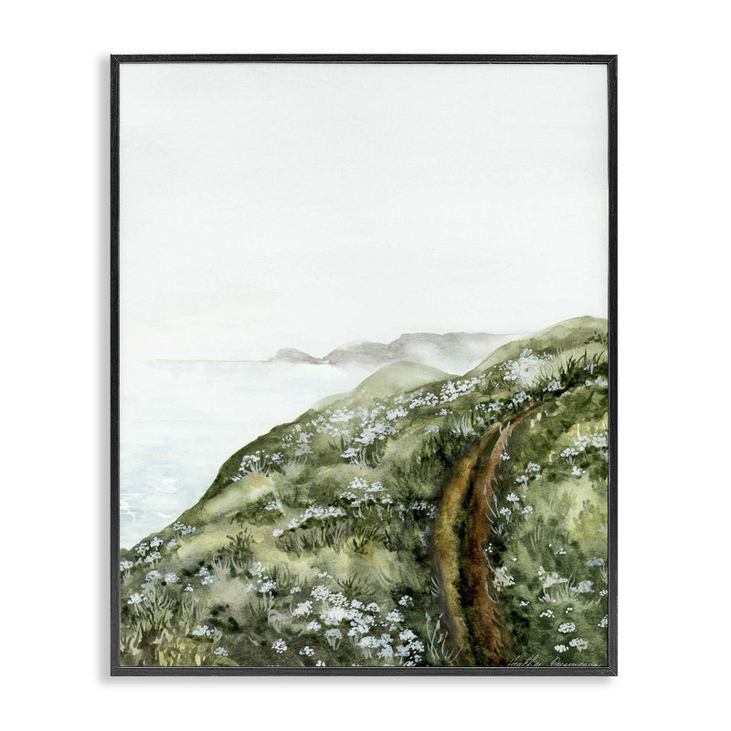 «Cliff Landscape Subtle Abstraction», estampe numérique de Heather Desormeaux, H 20 po x l 16 po, Giclée encadrée noir minuit