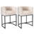 Modern Barrel Counter Stools with Backrest and Arms, Linen Fabric Upholstered Accent Barstools for Kitchen Island,Support 450 LBS-1090514054