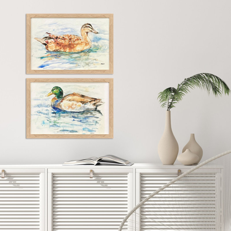 Water Duck Non-Glass Framed Art