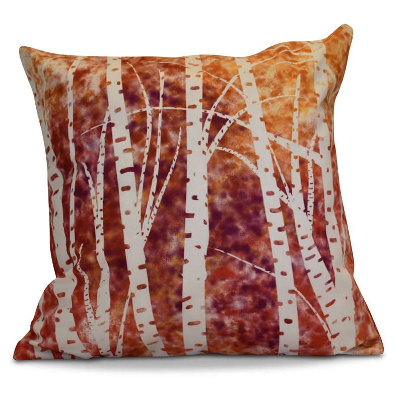 Coussin décoratif d’extérieur floral à motif d’arbre, H 16 po x l 16 po x p 2 po, Blanc