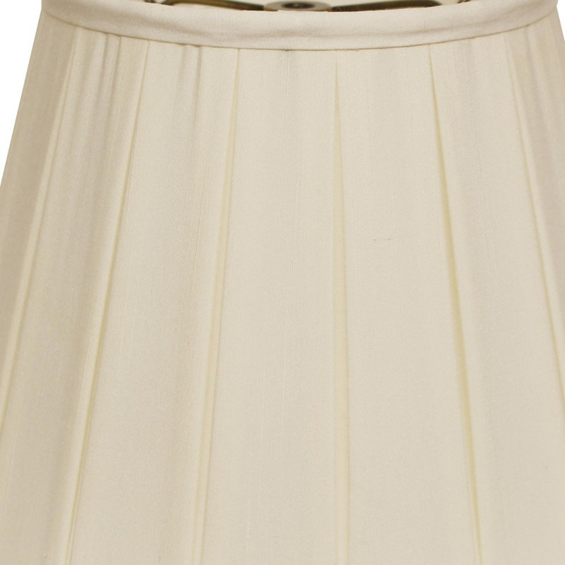 Slanted Crimped Box Shantung Lampshade, Egg, 9" H x 14" W x 14" D