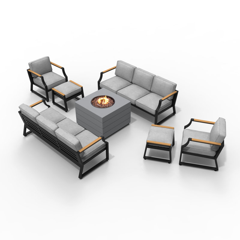 7 - Person Patio Conversation Set with Cushions