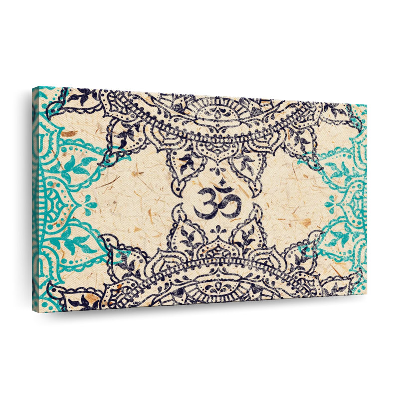 «Prayer Buddhist Symbols», reproduction sur toile tendue, H 16 po x l 24 po x P 1,25 po