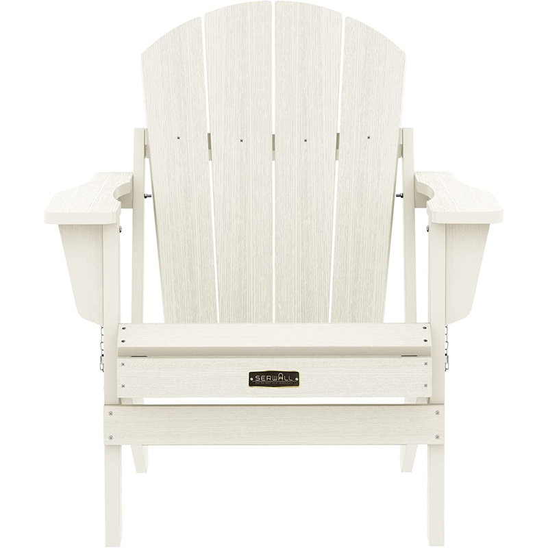 Foldable Outdoor Adirondack Chair, White