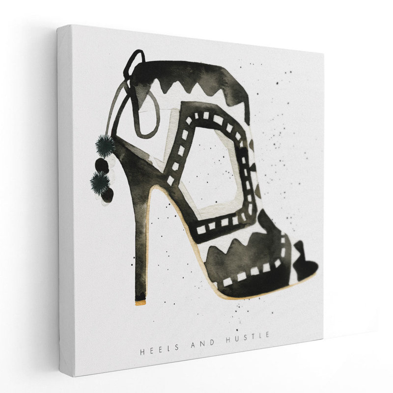 «Glitz and Glam V Black and White», reproduction d'art sur toile, H 12 po x l 12 po