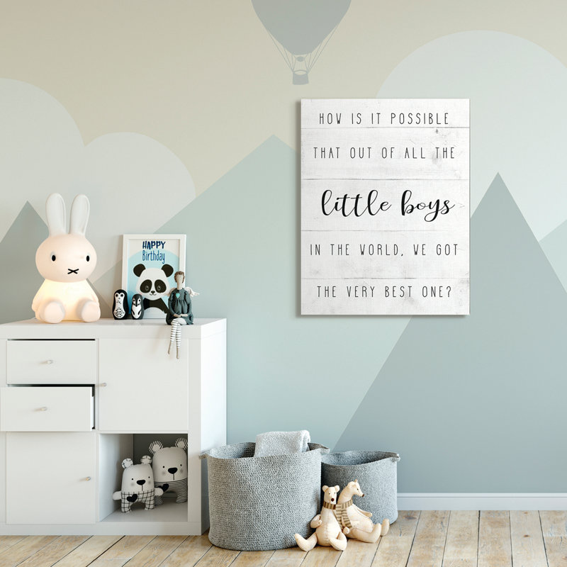 Ardilla «Best Little Boy», art familial, H 48 po x l 36 po x P 1,5 po, Toile tendue