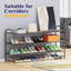 Range-chaussures pour le vestibule - Organisateur de chaussures long et robuste pour garde-robe, étagère à chaussures en métal à 3 niveaux et peu encombrante pouvant accueillir jusqu'à 24 paires, pour le garage et le couloir, brun