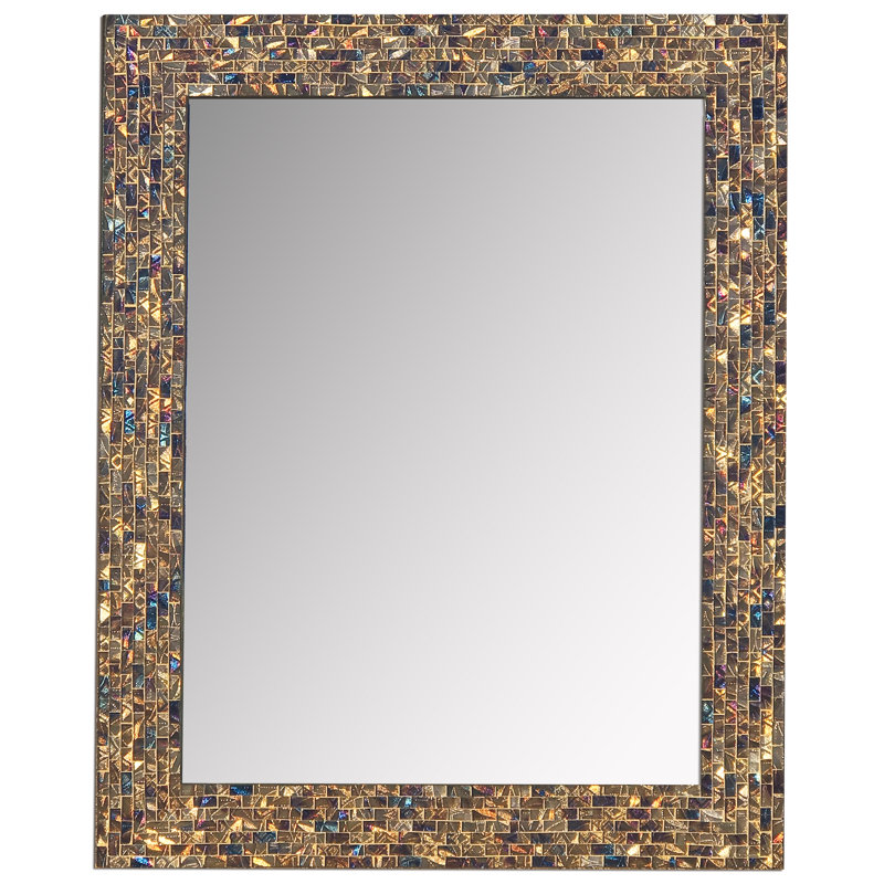 Mosaic Wall Rustic Accent Mirror, Gold