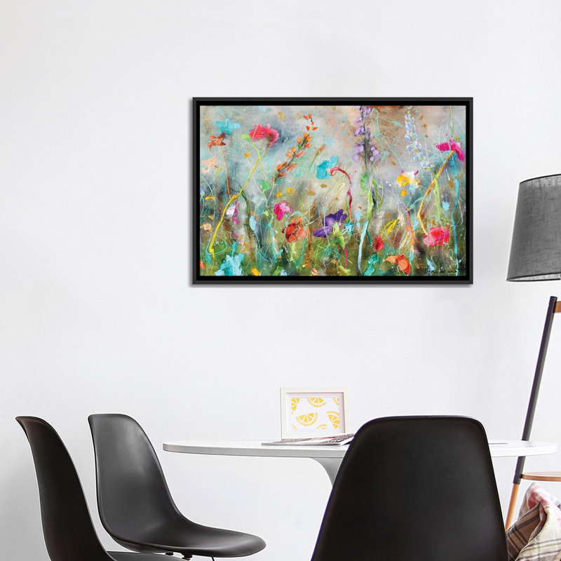 Fleurs partout - reproduction d'art murale - toile encadrée, H 26 po x l 40 po, Reproduction encadrée sans passe-partout