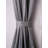 Decorative Grommet Curtains, 360 GSM Poly Cotton Jacquard Fabric, Plain Solid Textured, Light Gray, 48" x 95", Set of 2 Panel-982951358-982951344