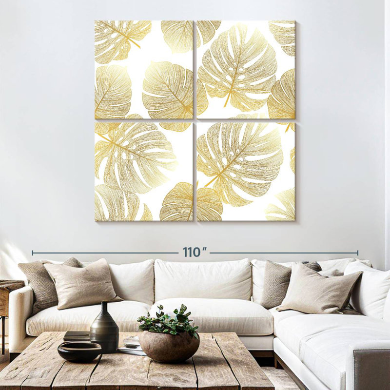 Feuilles d'or Harnek, H 74 po x l 74 po