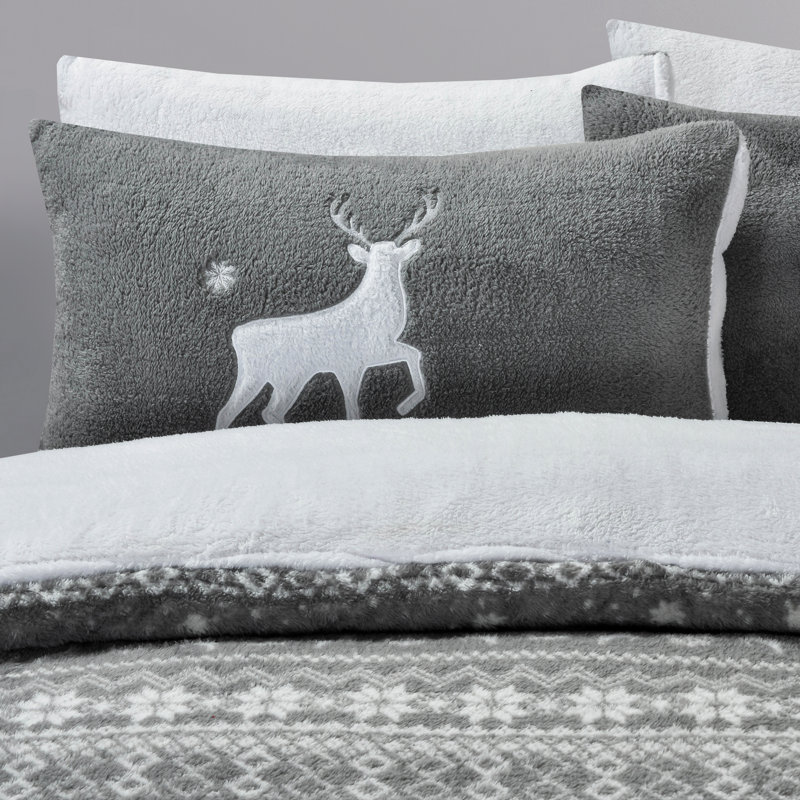 Nordic Teddy Soft Cozy Fleece Duvet Set, King