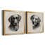 «Charcoal Labrador I», ensemble de 2 reproductions d'art sur toile-121262947-121262940