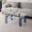 Table basse moderne en verre trempé avec rangement à 2 niveaux, design épuré pour le salon et les petits espaces