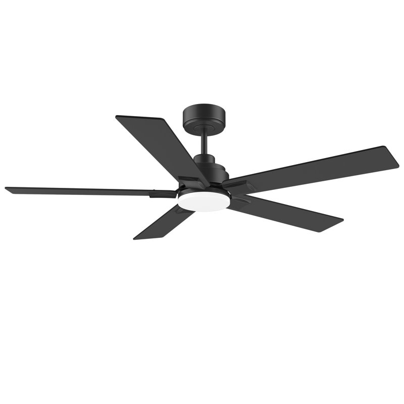 Ventilateur de plafond à 5 pales 52 po intérieur / extérieur avec lumière DEL, télécommande / à intensité variable de 52 po
