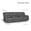 Canapé modulaire réversible inclinable en similicuir 5 places avec 2 consoles et 4 porte-gobelets-130372716